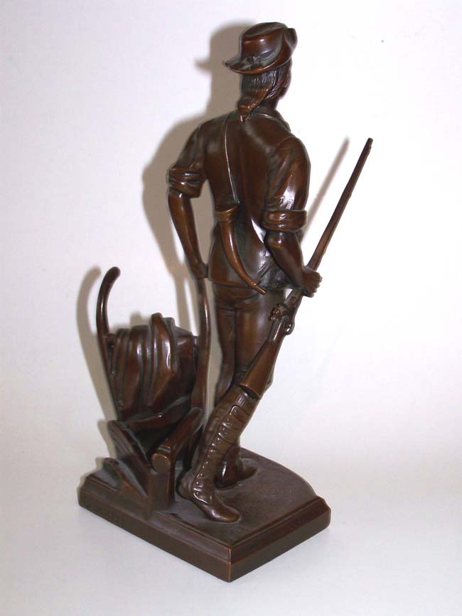 A Fine and Rare Pair of Antique Bookends circa 1930 depicting "The Minutemen of Concord 1775 — image 5
